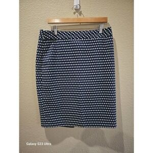 Women's blue polka dot pencil skirt, sz12, Coldwater creek